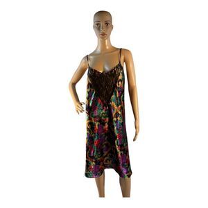 Intimates Pleasures Women’s Vintage Floral Lace knee Slip Nightgown Size 18/20